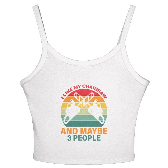 Chainsaw Carving Woodworking Carpenter Women's Spaghetti Strap Tank Top