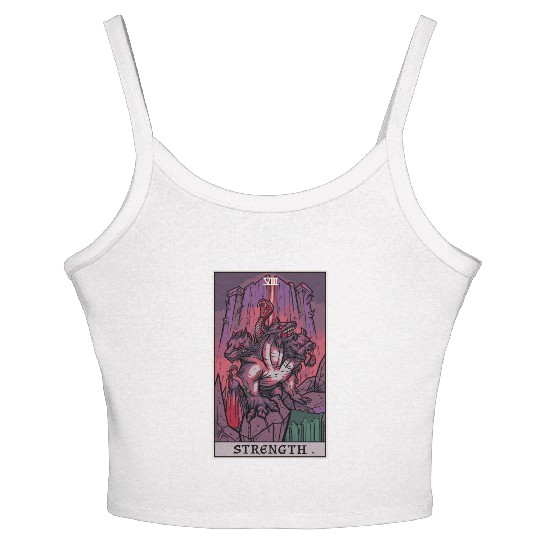 Strength Tarot Card Halloween Cerberus Greek Mytho Women's Spaghetti Strap Tank Top