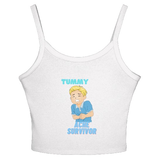 Tummy Ache Survivor Funny Back To School Women's Spaghetti Strap Tank Top