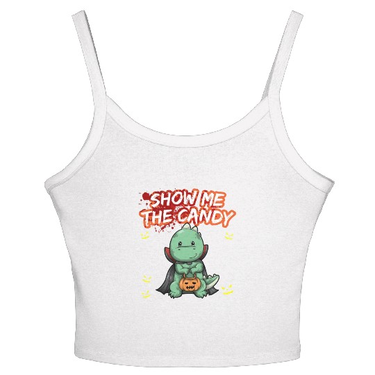Show Me The Candy Halloween Costume Trick Or Treat Women's Spaghetti Strap Tank Top