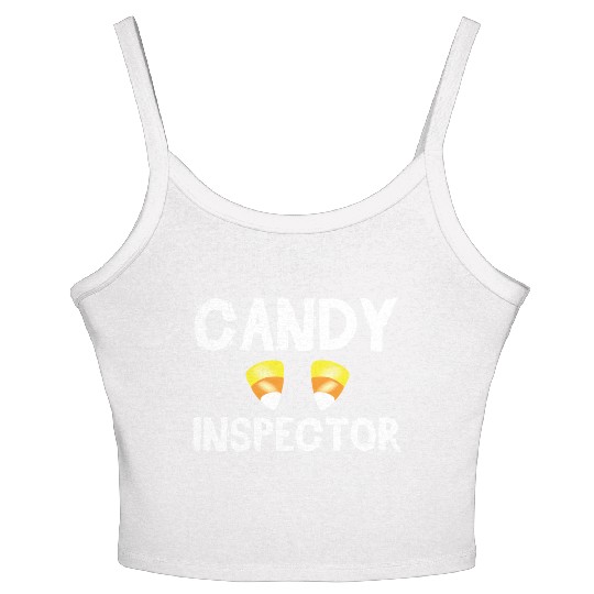 Candy Inspector Spooky Halloween Trick Or Treat Women's Spaghetti Strap Tank Top