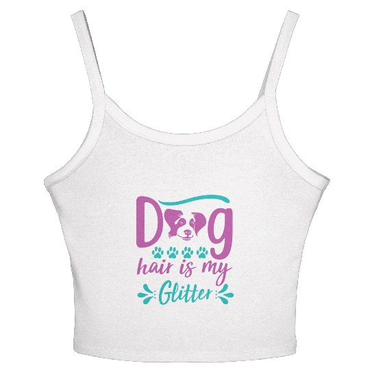 dog hair is my glitter Women's Spaghetti Strap Tank Top