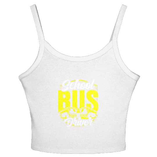 School Bus Driver Operator Busman Job Buses Women's Spaghetti Strap Tank Top