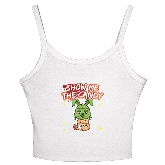 Show Me The Candy Halloween Costume Trick Or Treat Women's Spaghetti Strap Tank Top