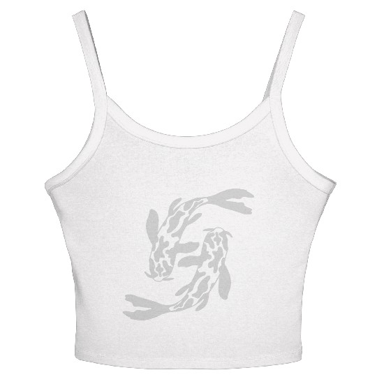 design 2 koi fish Women's Spaghetti Strap Tank Top