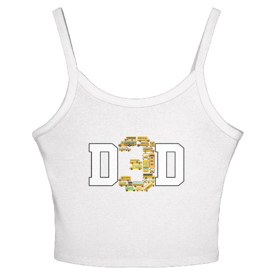 Dad of 3 Year Old Kids Boys School Bus Daddy Women's Spaghetti Strap Tank Top