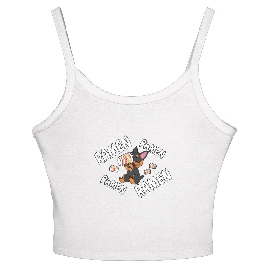 Doberman Instant Ramen Noodles Women's Spaghetti Strap Tank Top