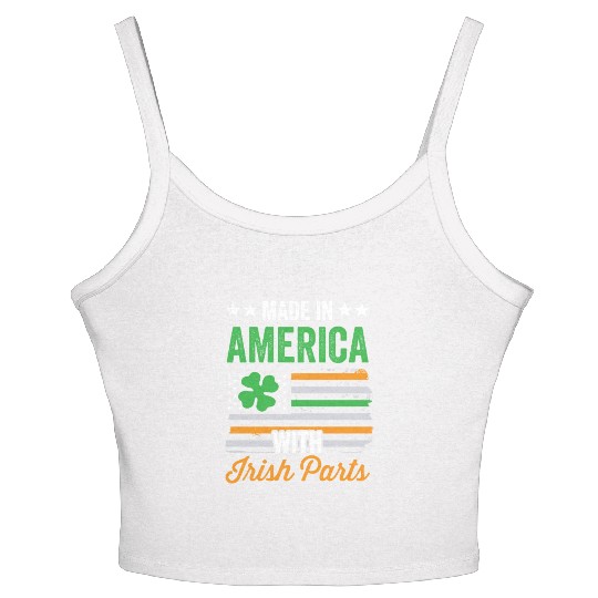 Made In America With Irish Parts Ireland Gaelic Women's Spaghetti Strap Tank Top