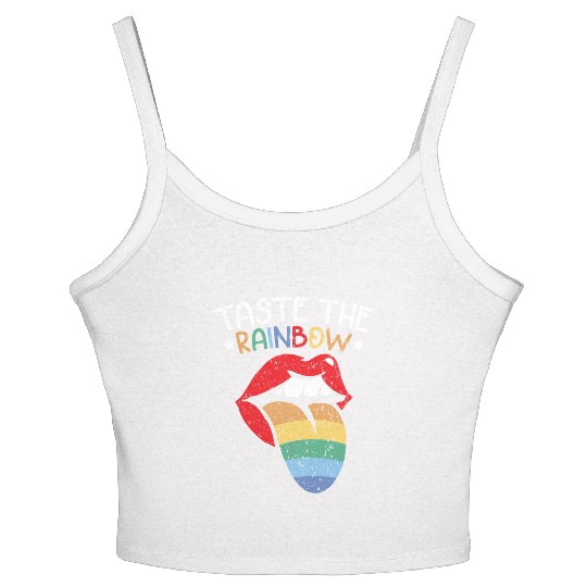 Taste The Rainbow Lover Rainbow Whisperer Women's Spaghetti Strap Tank Top