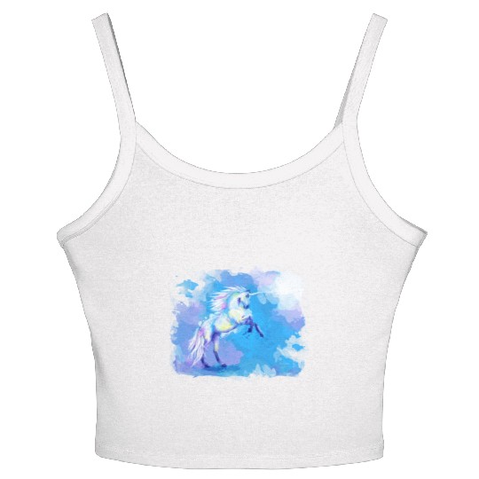 Unicorn Dream fantasy animal painting Women's Spaghetti Strap Tank Top