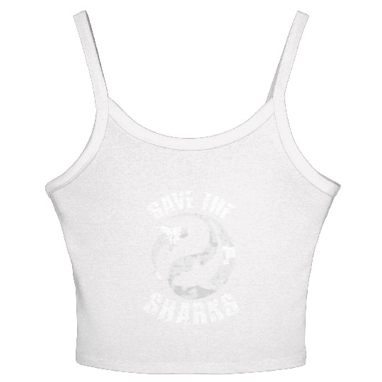 Save The Sharks Protect Ocean Scuba Diving Apnea D Women's Spaghetti Strap Tank Top