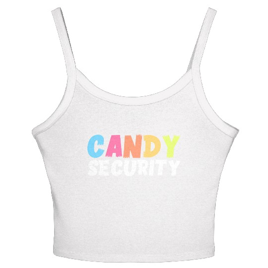 Candy Security Funny Halloween Costume For Parents Women's Spaghetti Strap Tank Top