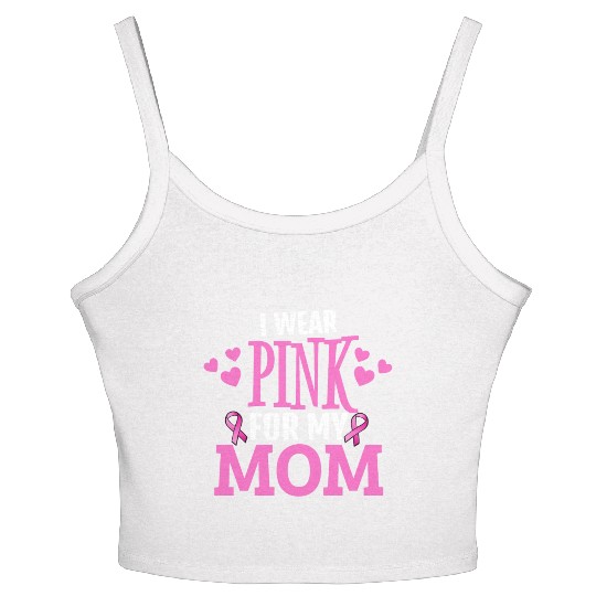 I wear pink For my mom Women's Spaghetti Strap Tank Top