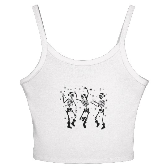 Halloween Party Dancing Skeleton Trick or treat Women's Spaghetti Strap Tank Top