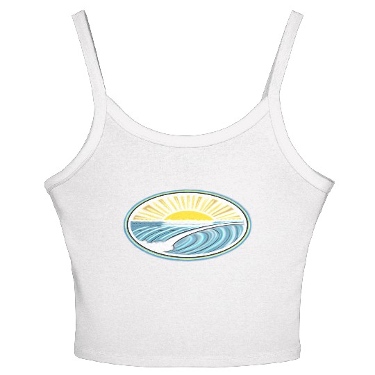 Surf Sunrise Oval Women's Spaghetti Strap Tank Top