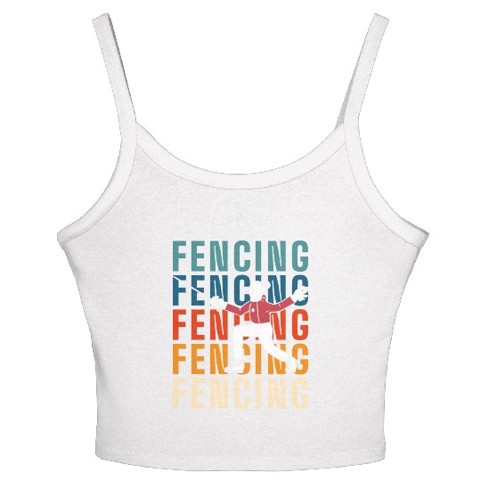 Fencing Sport Fencer En Garde Sport Fencing Women's Spaghetti Strap Tank Top