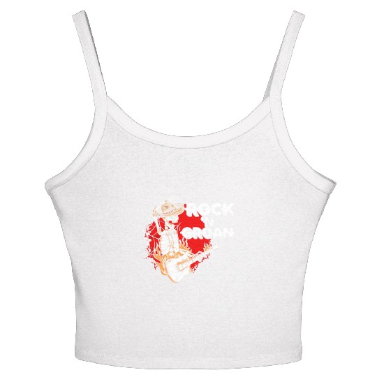 Halloween Cowboy Skeleton Rocker Hand Rock Women's Spaghetti Strap Tank Top