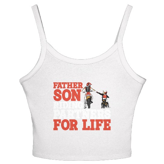 Father Son, Riding Partners For Life 3 Women's Spaghetti Strap Tank Top