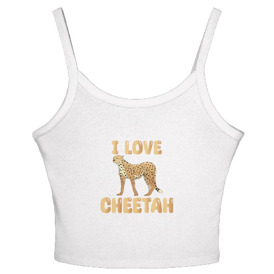 I Love Cheetah Women's Spaghetti Strap Tank Top