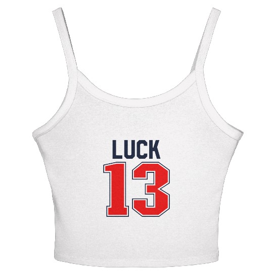 Luck 13 Jersey 13 My Lucky Number Lucky Thirteen Women's Spaghetti Strap Tank Top
