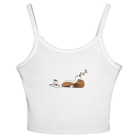 Basset Hound Sake Drunk Women's Spaghetti Strap Tank Top