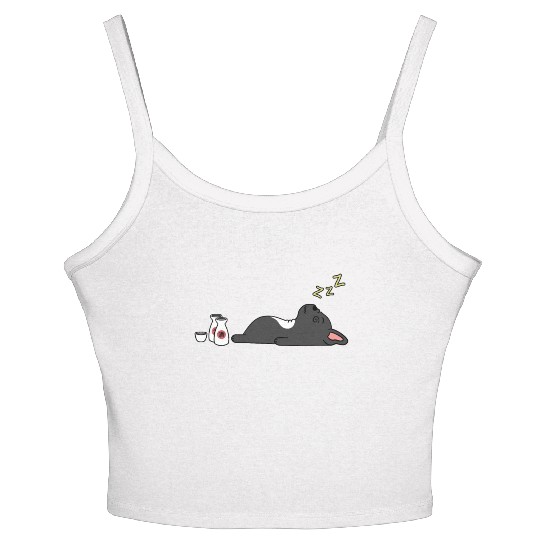 French Bulldog Sake Drunk Women's Spaghetti Strap Tank Top
