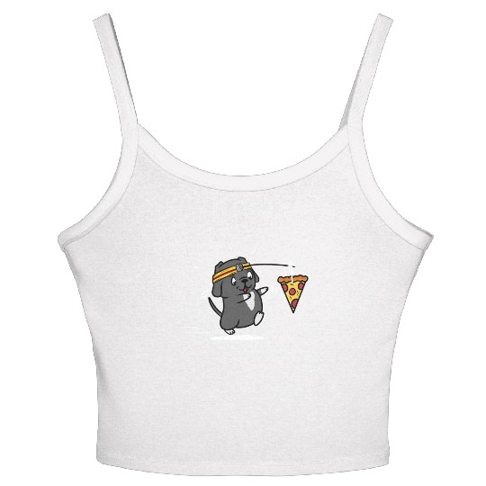Great Dane Pizza Workout Women's Spaghetti Strap Tank Top