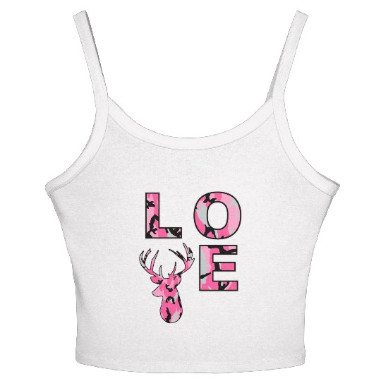 K Camouflage Buck Love Deer Hunting Hunter Women's Spaghetti Strap Tank Top