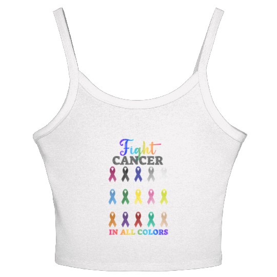 Cancer Sucks In Every Color Fighter Fight Support Women's Spaghetti Strap Tank Top