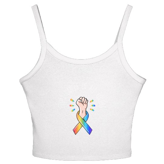 Cancer Sucks In Every Color Fighter Fight Support Women's Spaghetti Strap Tank Top