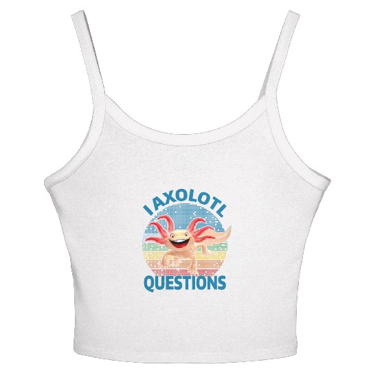 I Axolotl Questions Cute Retro Vintage Axolotl Women's Spaghetti Strap Tank Top