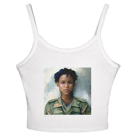Beautiful US army combat medic painting Women's Spaghetti Strap Tank Top