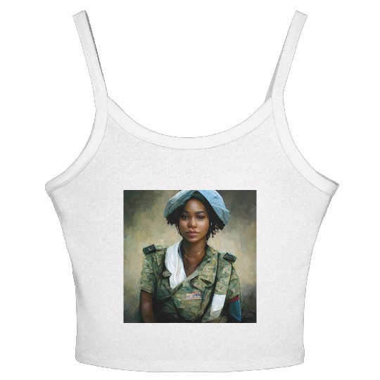Beautiful US army combat medic painting Women's Spaghetti Strap Tank Top