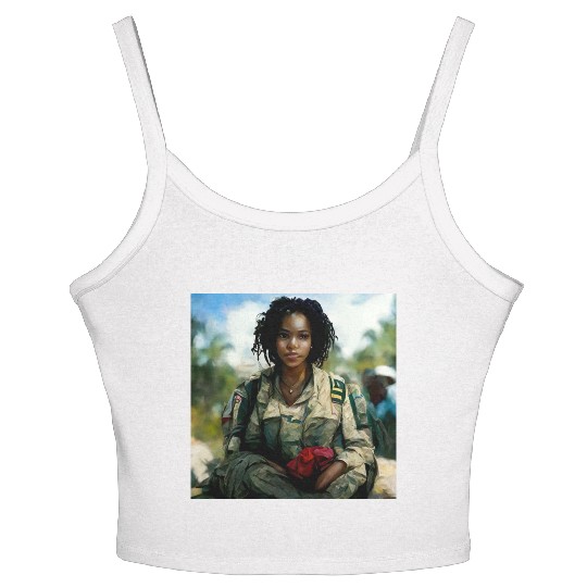 Beautiful US army combat medic painting Women's Spaghetti Strap Tank Top