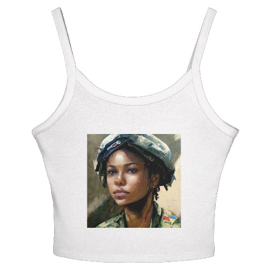 Beautiful US army combat medic painting Women's Spaghetti Strap Tank Top