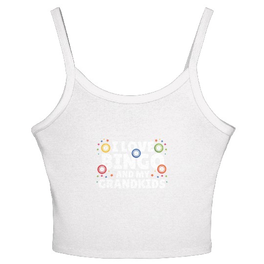 I Love Bingo And My Grandkids Funny Bingo Women's Spaghetti Strap Tank Top