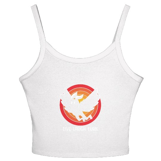 Funny Cryptid Live Laugh Lurk Mothman Women's Spaghetti Strap Tank Top