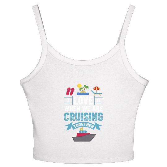 Cruise Ship Vacation Trip Party Sailing Boating Women's Spaghetti Strap Tank Top