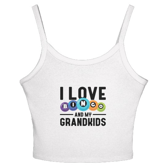 I Love Bingo And My Grandkids Funny Bingo Women's Spaghetti Strap Tank Top