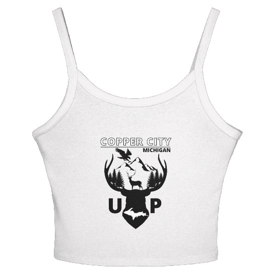 Copper City Michigan Upper Peninsula Women's Spaghetti Strap Tank Top