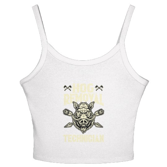 Hog Removal Technician Boar Hunting Women's Spaghetti Strap Tank Top