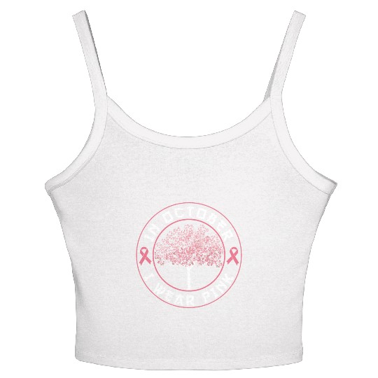 In October I Wear Pink Women's Spaghetti Strap Tank Top