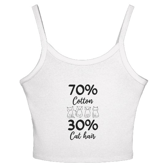 Cat Lover Cat Owner I 70% Cotton 30% Cat Hair I Fu Women's Spaghetti Strap Tank Top