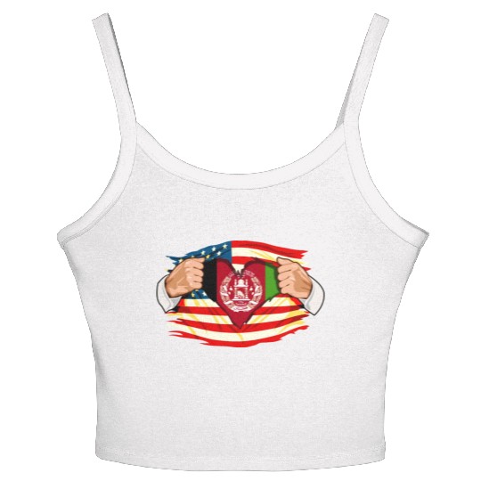 Afghanistan Who Live in America Afghani Flag Women's Spaghetti Strap Tank Top
