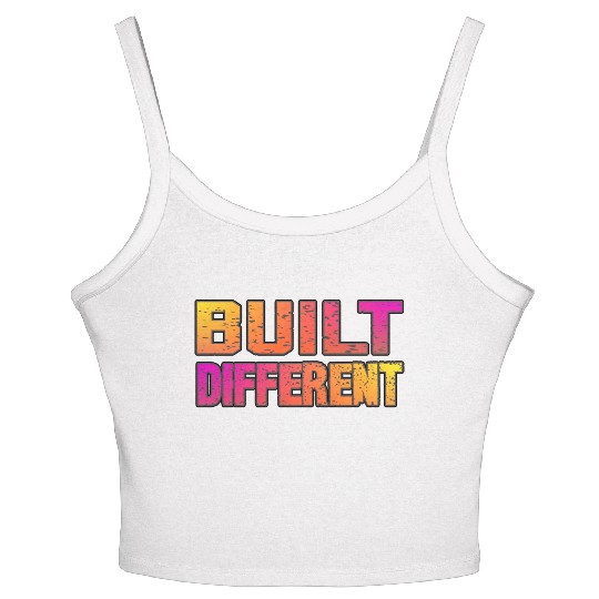 Built Different On Another Level Funny Gaming Women's Spaghetti Strap Tank Top