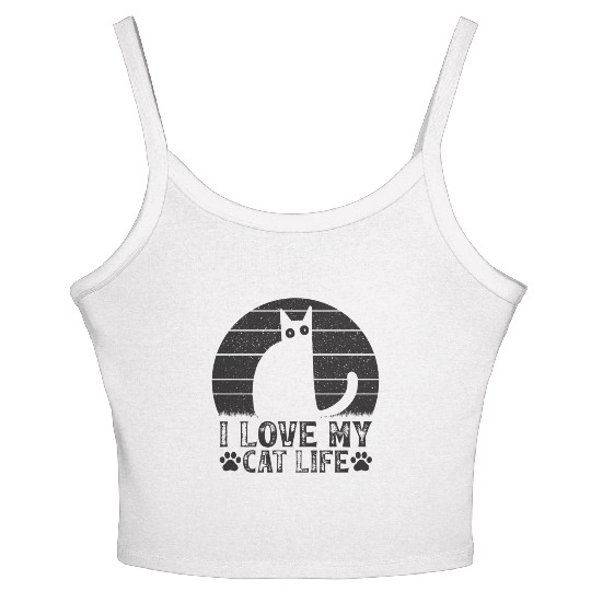 Cat Owner Funny Cat Meme Cat Lover I Love My Cat L Women's Spaghetti Strap Tank Top