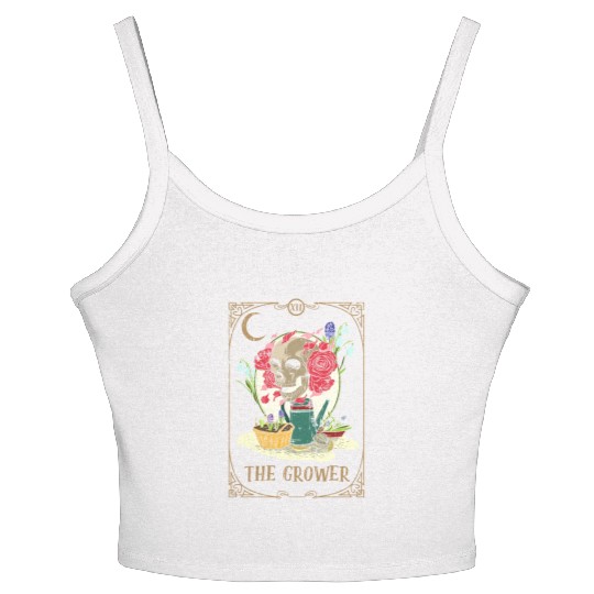 Grower Plants Tarot Card Occult Club Gothic Women's Spaghetti Strap Tank Top