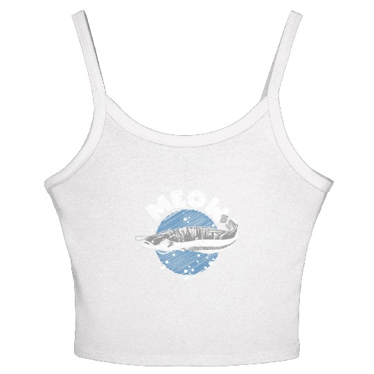 Meow Catfish Fishing Fish Hunting Women's Spaghetti Strap Tank Top