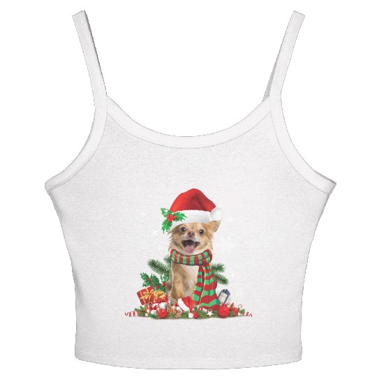 Christmas Chihuahua Dog Women's Spaghetti Strap Tank Top