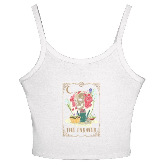 Farmer Plants Tarot Card Occult Club Gothic Women's Spaghetti Strap Tank Top